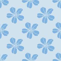 blauw bloemen patroon, vector herhaling met bloemen