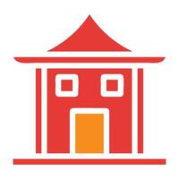 architectuur solide rood illustratie vector en logo icoon nieuw jaar icoon perfect.