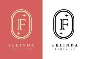 brief f logo, perfect voor salons, kuuroorden, en anderen. vector