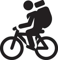 fiets icoon. fiets ras symbool. wielersport ras vlak icoon. fietser teken. weg fietser silhouet. sport- logo vector