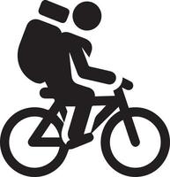 fiets icoon. fiets ras symbool. wielersport ras vlak icoon. fietser teken. weg fietser silhouet. sport- logo vector