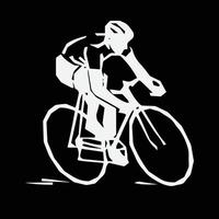 fiets icoon. fiets ras symbool. wielersport ras vlak icoon. fietser teken. weg fietser silhouet. sport- logo vector