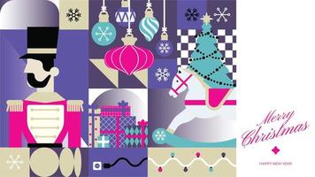 modieus Kerstmis illustratie naadloos patroon groet kaart Kerstmis banier vector