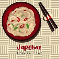 japchae vlak stijl illustratie vector ontwerp