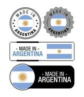 reeks van gemaakt in Argentinië etiketten, logo, Argentinië vlag, Argentinië Product embleem vector