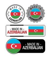 reeks van gemaakt in Azerbeidzjan etiketten, logo, Azerbeidzjan vlag, Azerbeidzjan Product embleem vector