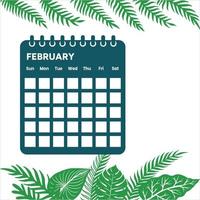 februari maand kalender vector