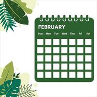 februari maand kalender vector