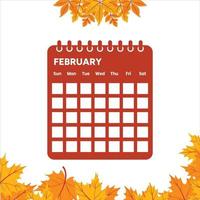 februari maand kalender vector