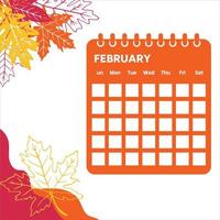 februari maand kalender vector