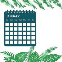 januari maand kalender vector