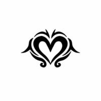 liefde symbool logo. tribal tatoeëren ontwerp. stencil vector illustratie