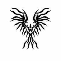 Feniks vogel logo. tribal tatoeëren ontwerp. stencil vector illustratie