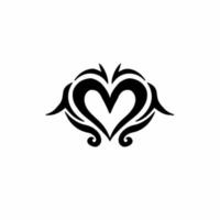 liefde symbool logo. tribal tatoeëren ontwerp. stencil vector illustratie