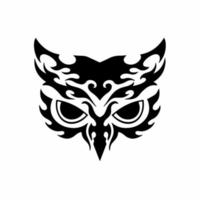 tribal uil logo. tatoeëren ontwerp. stencil vector illustratie