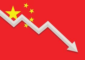 economisch crisis met China vlag vector