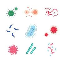 virus en bacterie pictogrammen vector