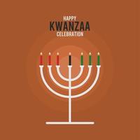 kwanzaa groet kaart met zeven kaarsen geschikt voor sociaal media post vector