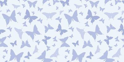 vlinder silhouet naadloos vector patroon achtergrond, blauw