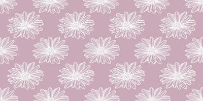 madeliefje bloem vector patroon achtergrond. roze behang.