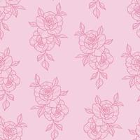 roze rozen vector patroon, met hand- getrokken roos elementen, bloemen achtergrond.