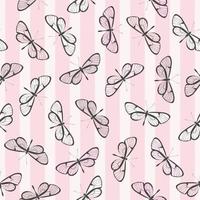 pastel roze vlinder naadloos herhaling patroon vector. vector