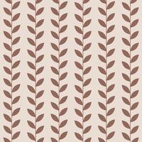 bruin, retro blad vector patroon, naadloos botanisch afdrukken, slinger achtergrond