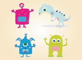 schattig monsters klem kunst vector