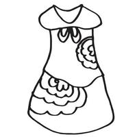 doodle hand tekenen met kinderkleding. vectorillustratie van lijnen en kleurplaten voor kinderen vector