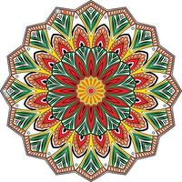 hand- getrokken sier- mandala kleurrijk achtergrond ontwerp in abstract patroon. vector