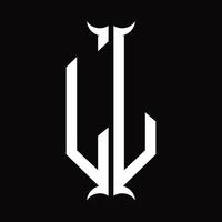 ll logo monogram met toeter vorm ontwerp sjabloon vector