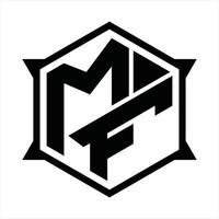 mf logo monogram ontwerp sjabloon vector