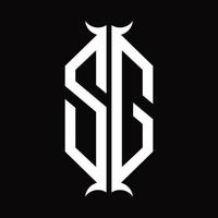 sg logo monogram met toeter vorm ontwerp sjabloon vector