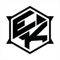 ek logo monogram ontwerp sjabloon vector