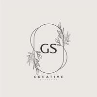 gs schoonheid vector eerste logo kunst, handschrift logo van eerste handtekening, bruiloft, mode, juwelen, boetiek, bloemen en botanisch met creatief sjabloon voor ieder bedrijf of bedrijf.