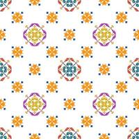 ikat etnisch naadloos patroon decoratie ontwerp. aztec kleding stof tapijt boho mandala's textiel behang. tribal inheems motief ornamenten Afrikaanse Amerikaans volk traditioneel borduurwerk vector