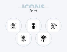 voorjaar glyph icoon pak 5 icoon ontwerp. fabriek. katjes. bloem. groente. voedsel vector