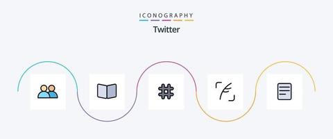 twitter lijn gevulde vlak 5 icoon pak inclusief twitteren. vogel. omslag. veerkracht. twitter vector