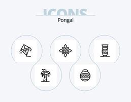 pongal lijn icoon pak 5 icoon ontwerp. . zon. vector