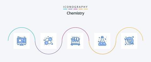 chemie blauw 5 icoon pak inclusief laboratorium. buis. chemie. laboratorium. studie vector