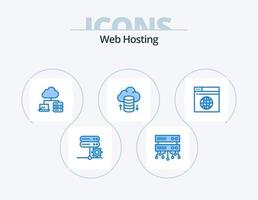 web hosting blauw icoon pak 5 icoon ontwerp. . server. netwerk. netwerk. hosting netwerk vector