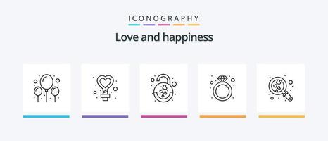 liefde lijn 5 icoon pak inclusief liefde. bubbel. vrouw. liefde. chatten. creatief pictogrammen ontwerp vector