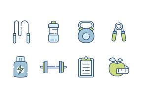 Gym en fitness iconen vector