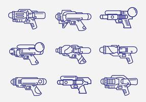 kids watergun lineart pack vector