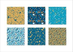 set van terrazzo naadloze patronen. terrazzo vloerpatroon. terrazzo naadloos patroon. verzameling van terrazzo-patroon vector