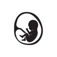 zwanger moeder en foetus icoon logo, vector ontwerp