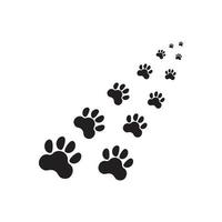 hond of kat poot afdrukken, dier voet. vlak vector icoon illustratie. gemakkelijk zwart symbool Aan wit achtergrond.