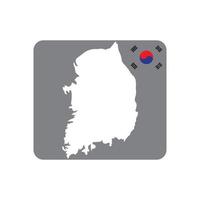 Koreaans vlag logo in kaart vorm geven aan, vector illustratie symbool