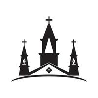 kerk logo sjabloon vector icoon illustratie