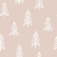 Kerstmis boom naadloos patroon hand- getrokken in tekening stijl. silhouet, gemakkelijk, minimalisme, monochroom, scandinavisch. behang, omhulsel papier, textiel achtergrond vector